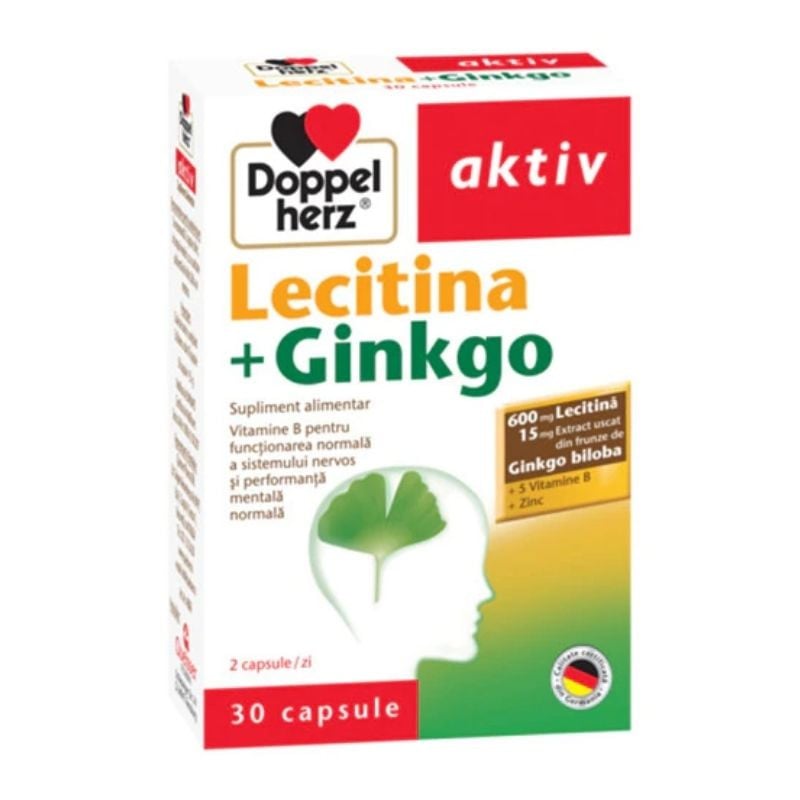 Doppelherz Aktiv Lecitina + Gingko, 30 capsule Activitate