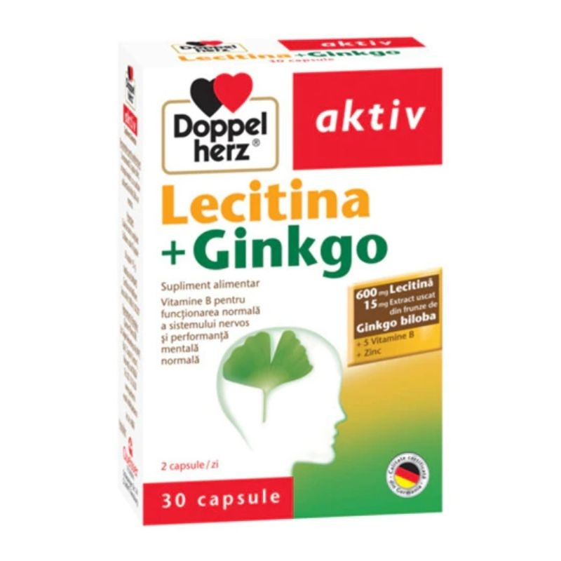 Doppelherz aktiv lecitina + gingko, 30 capsule