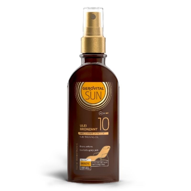 Gerovital sun ulei bronzant spf10-46420, 150ml
