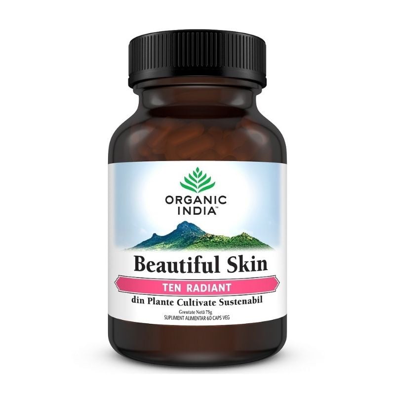 ORGANIC INDIA Beautiful Skin Ten Radiant, 60 capsule Beautiful imagine noua
