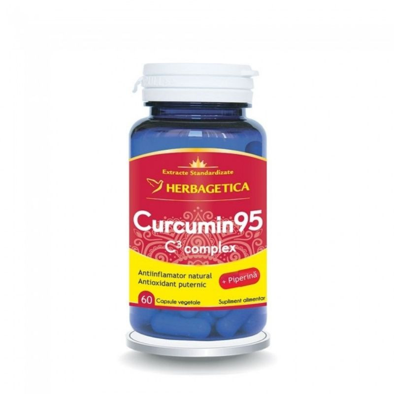 HERBAGETICA Curcumin 95 + C3 Complex, 60 capsule Antioxidante