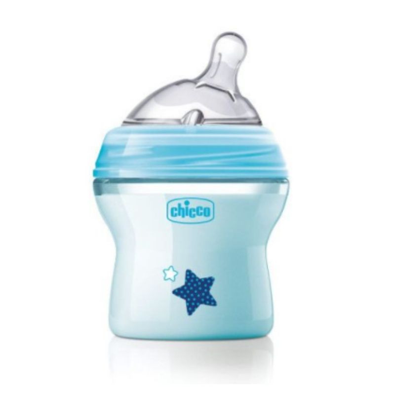 Chicco Biberon Natural Feeling albastru 150ml si suzeta physiosoft silicon 0+ 0974010-7 0974010-7