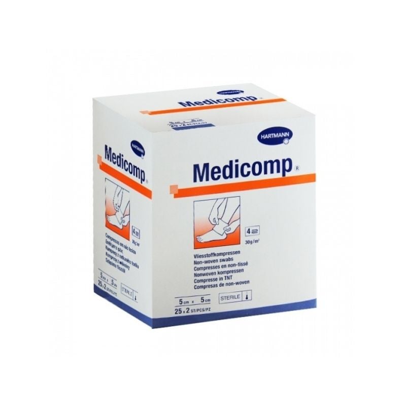 Hartmann Medicomp Extra Steril 5x5 Cm, 25 Plicuri