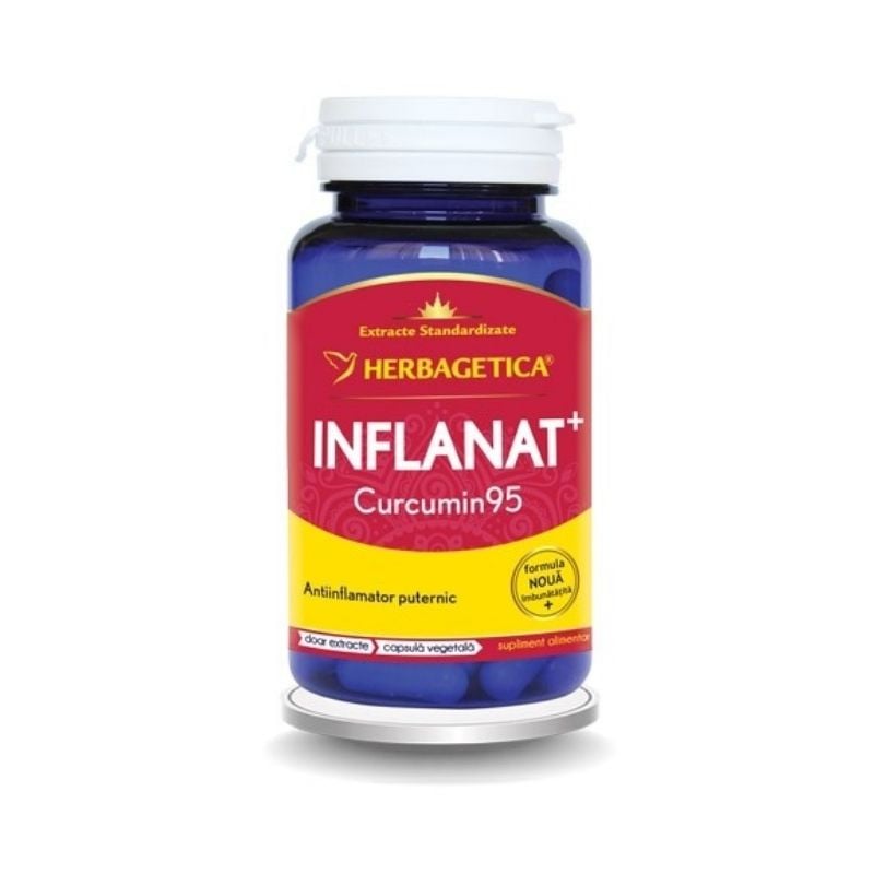HERBAGETICA Inflanat + Curcumin 95, 60 capsule Articulatii, oase si muschi