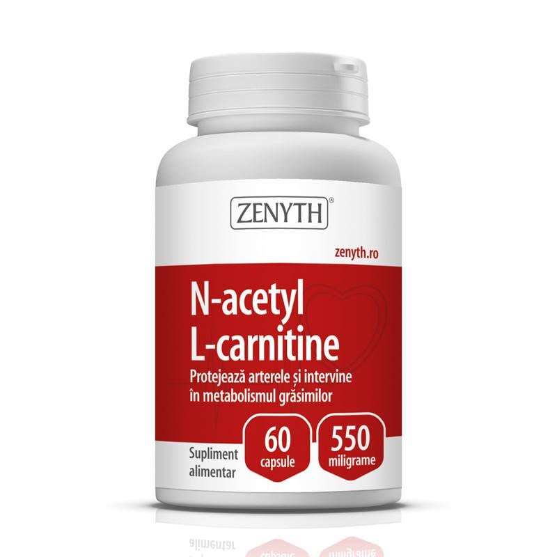 N-Acetyl L-Carnitine 550mg, 60capsule, imbunatatire performante fizice Detoxifiere si Tranzit intestinal