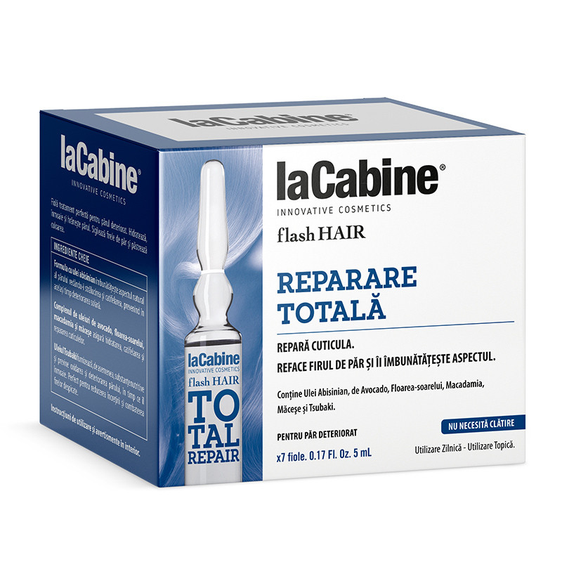 La Cabine Flash Hair Total Repair fiole pentru par, 7 fiole*5ml Cabine imagine noua