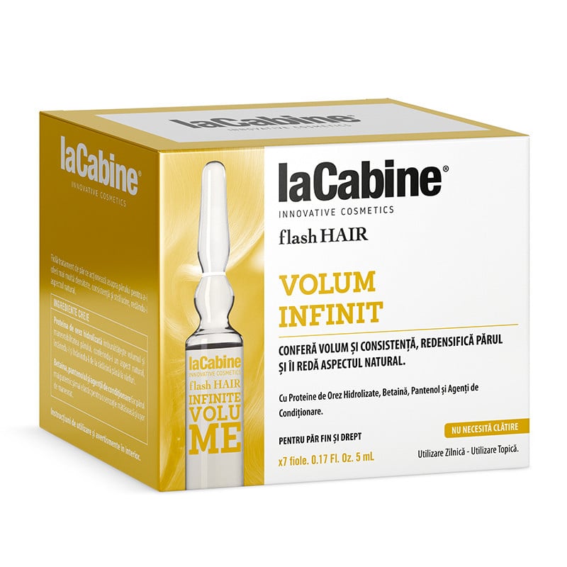 La Cabine Flash Hair Infinite Volume Fiole Pentru Par, 7 Fiole*5ml