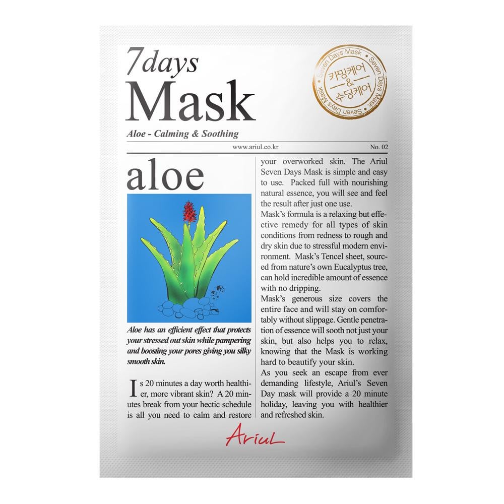 Masca servetel Aloe Vera 7 Days, 20 g, Ariul