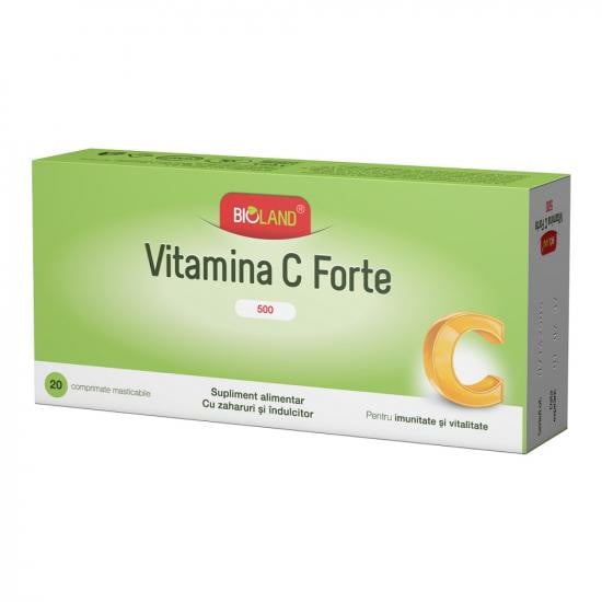 Bioland vitamina c forte 500mg, 20 comprimate masticabile