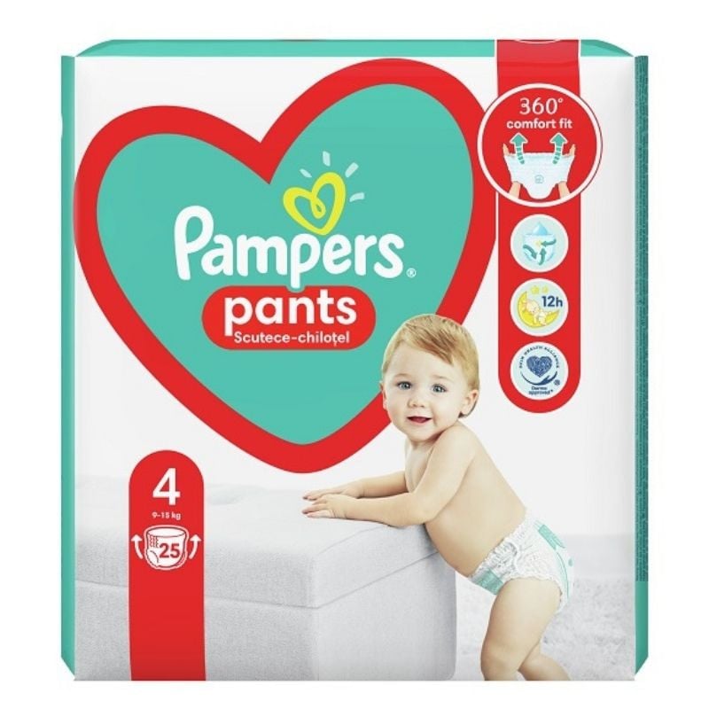 Pampers Pants Scutece Chilotel Marimea 4, 9-15kg, 25 Bucati