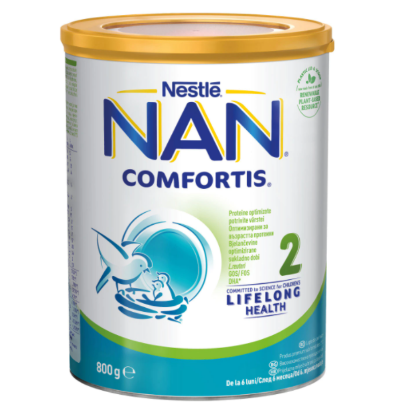 Lapte de continuare pentru sugari Nestlé NAN COMFORTIS 2, de la 6 luni, 800g 800g imagine teramed.ro