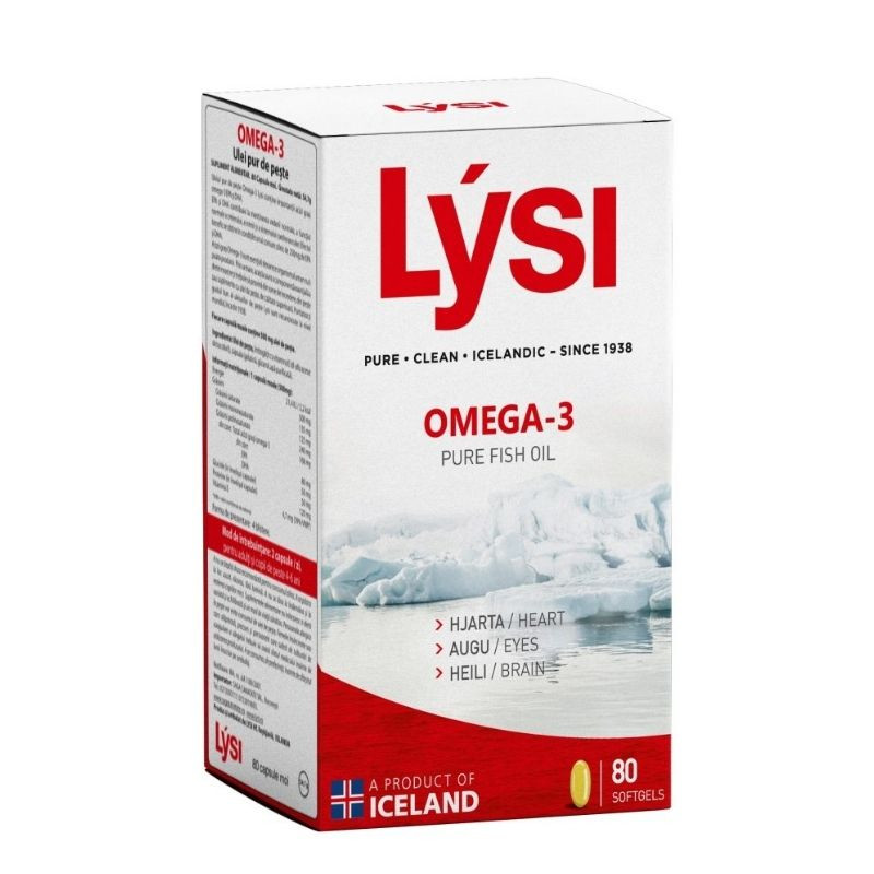 Lysi Omega 3 cu ulei pur de peste, 80 capsule capsule imagine teramed.ro