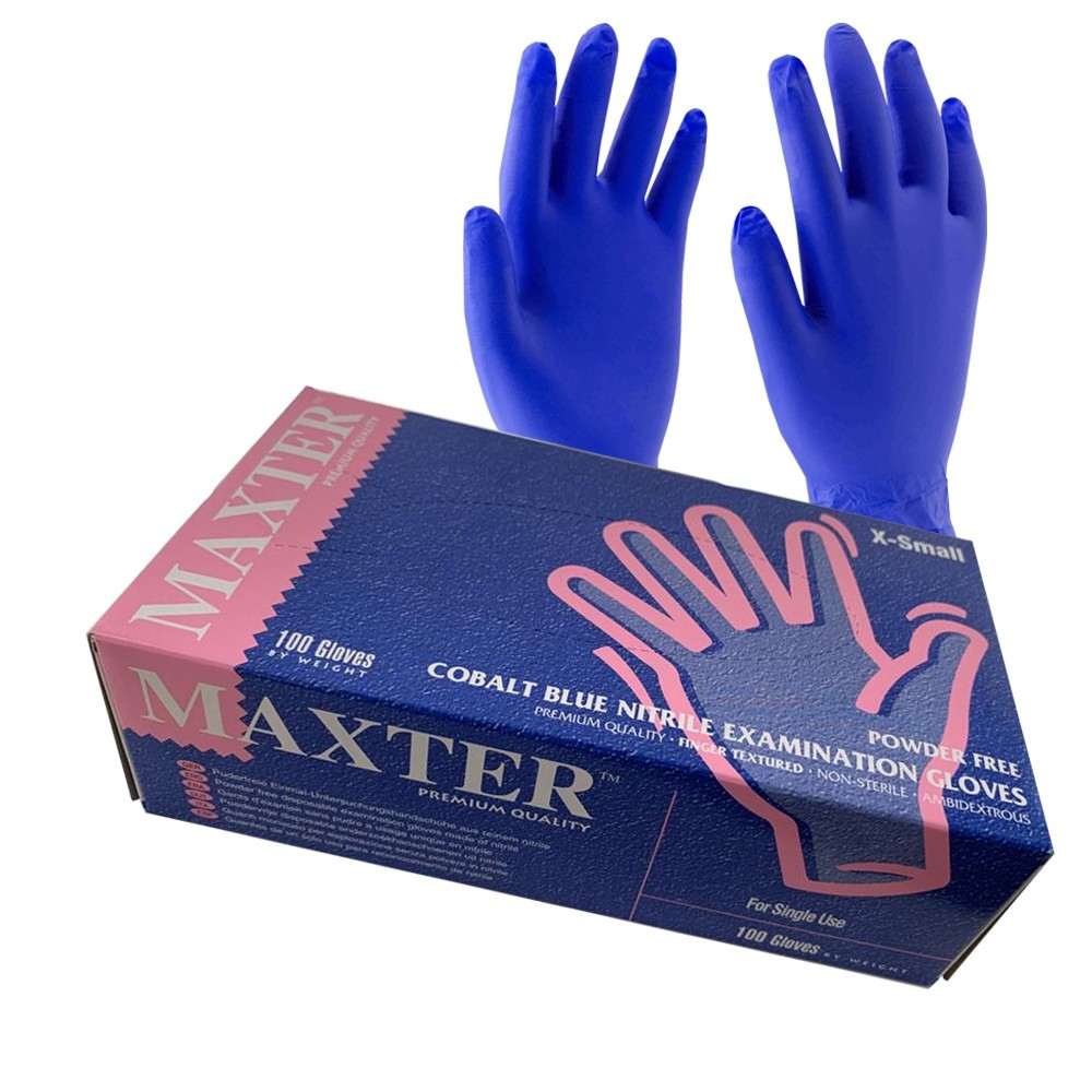 Manusi Maxter Blue Nitril L x 100buc/cut La Reducere 100buc/cut