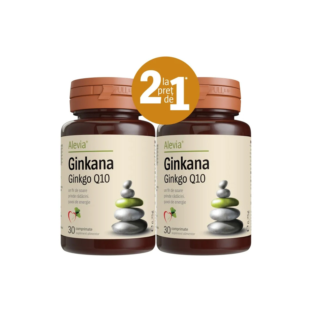 Pachet Alevia GINKANA GINKGO Q10, 30 + 30 capsule cadou Inima sanatoasa 2023-10-03