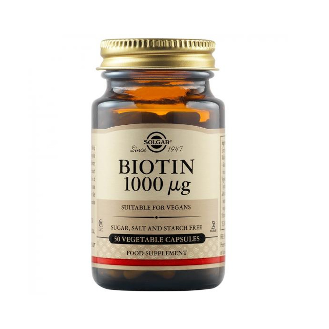 Biotin 1000 mcg, 50 capsule Solgar 1000 imagine teramed.ro