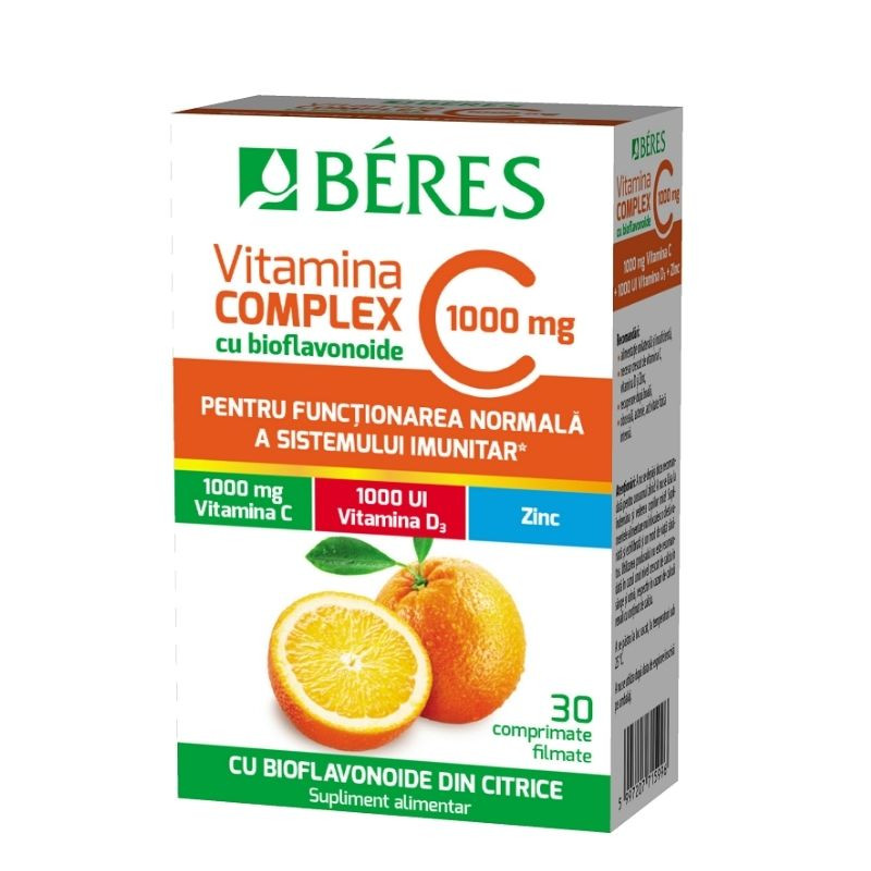 Beres Vitamina C 1000 mg Complex, 30 comprimate farmacie nonstop online pret mic aptta