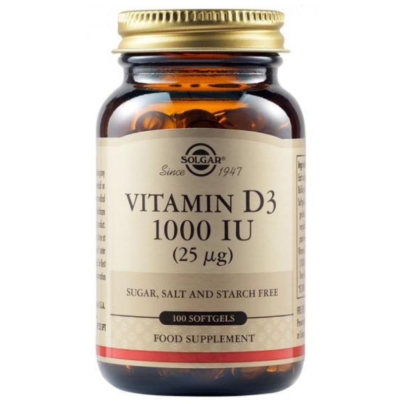 Solgar Vitamin D3 1000 UI, 100 capsule La Reducere 100