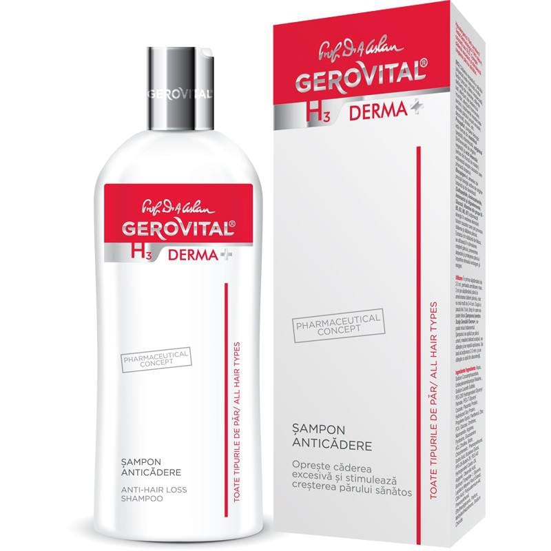 Sampon anticadere H3 Derma+, 200 ml, Gerovital