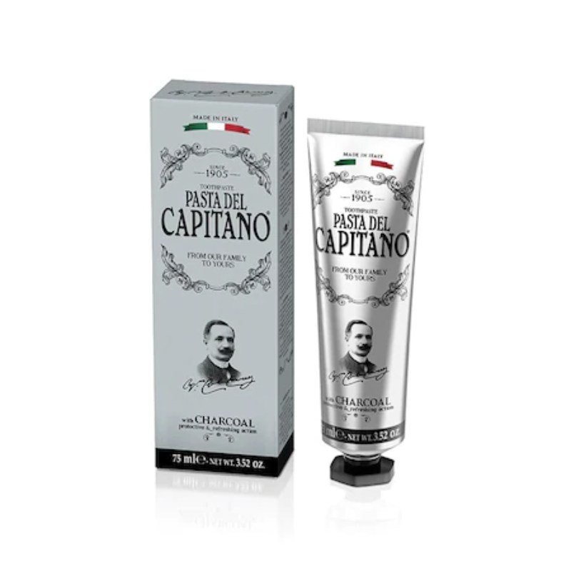 Del Capitano Pasta de dinti cu carbune activ, 75 ml activ imagine noua