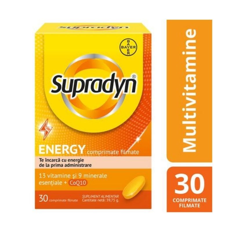 Supradyn Energy Multivitamine + Coenzima Q10, 30 Comprimate