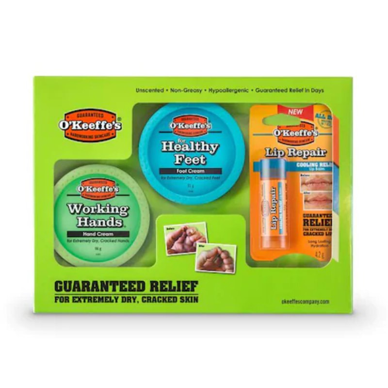 Set O’Keeffe’s Guaranteed Crema de maini, 96 g, Crema de picioare, 91 g si Balsam de buze, 4,2 g 42 imagine 2022