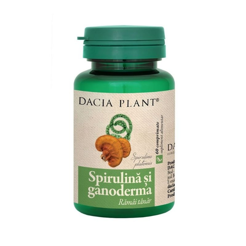 DACIA PLANT Spirulina & Ganoderma, 60 comprimate comprimate imagine noua