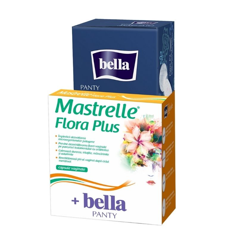 Kit Mastrelle Flora Plus, 10 capsule vaginale + Bella Panty absorbante zilnice, 28 bucati absorbante imagine noua