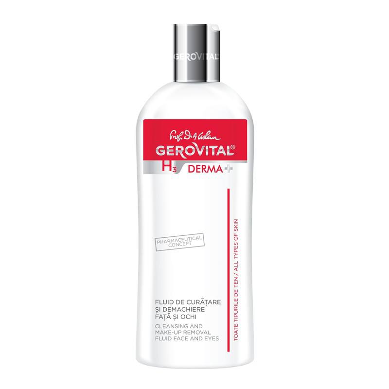 Gerovital H3 Derma+ Fluid de curatare si demachiere fata si ochi, 200 ml 200% imagine noua