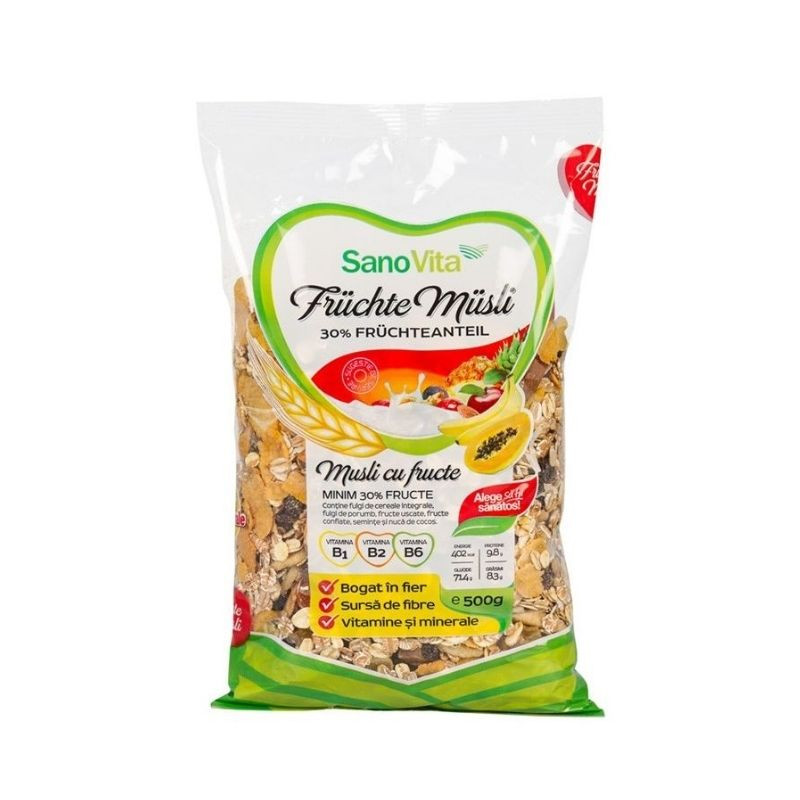 Sanovita Musli cu Fructe, 500 g 500 imagine 2022