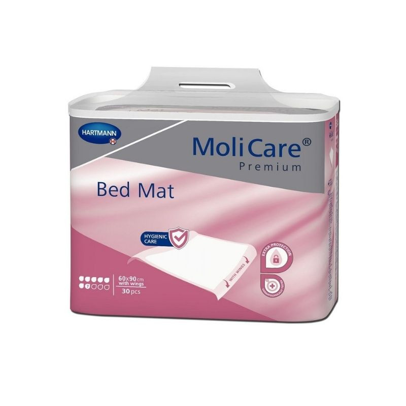 HartMann MoliCare Aleze Premium Bed Mat 7 picaturi 60x90cm, 30 bucati cu aripioare 60x90cm imagine noua