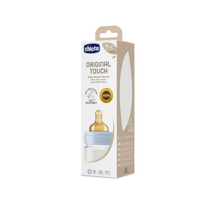 Chicco Original Touch Biberon Pp 330ml, T.c, Flux Reglabil, Baiat, 4luni+