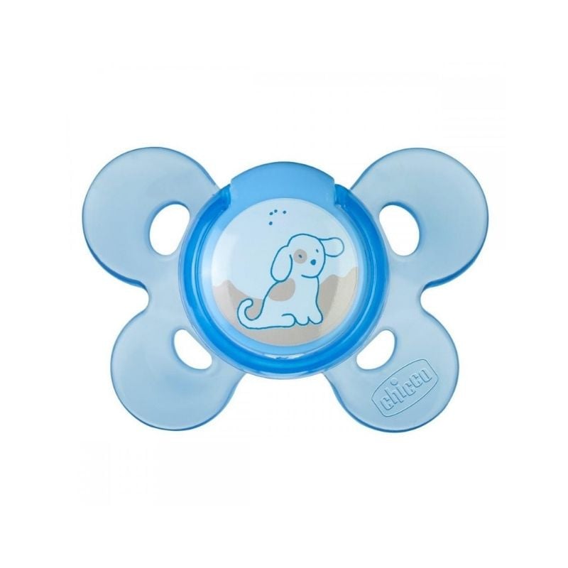 Chicco Physio Comfort Suzeta silicon, forma ortodontica, 0-6 luni, bleu 0-6