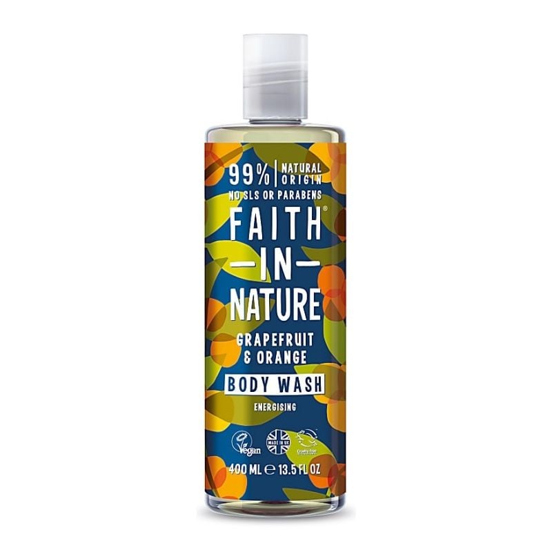 Faith in Nature Gel de dus energizant cu grapefruit si portocala, 400 ml