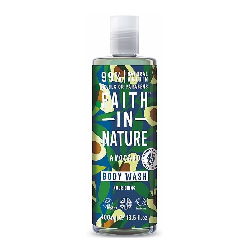 Faith In Nature Gel De Dus Natural, Nutritiv Cu Avocado, 400 Ml