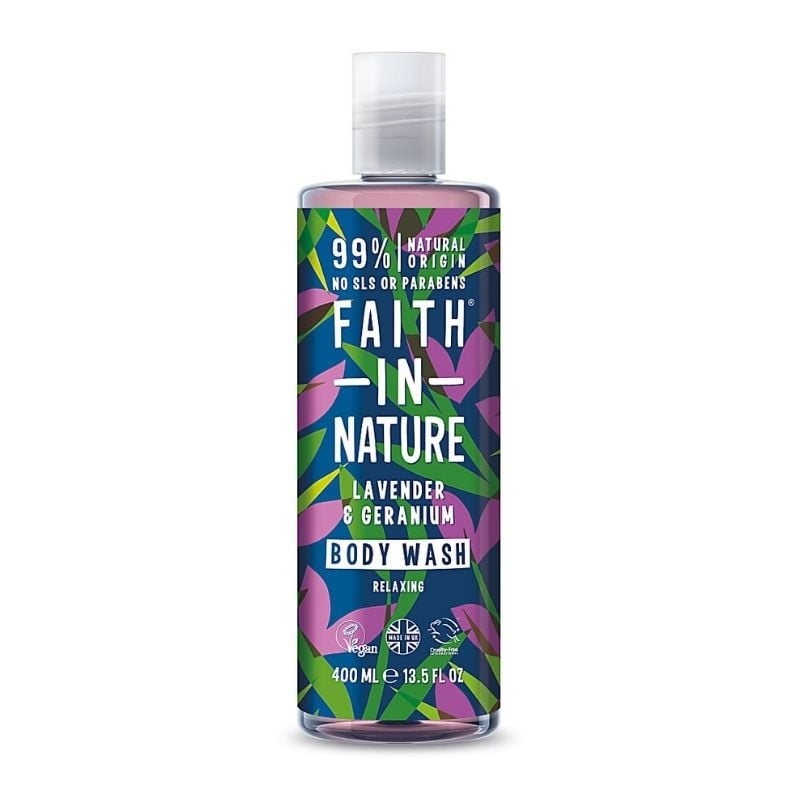 Faith in Nature Gel de dus natural, relaxant cu lavanda si muscata, 400 ml