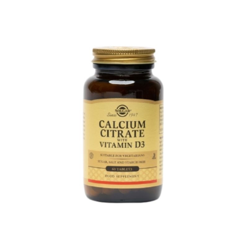 Solgar Calcium Citrate 250mg + Vitamin D3, 60 capsule 250mg imagine noua