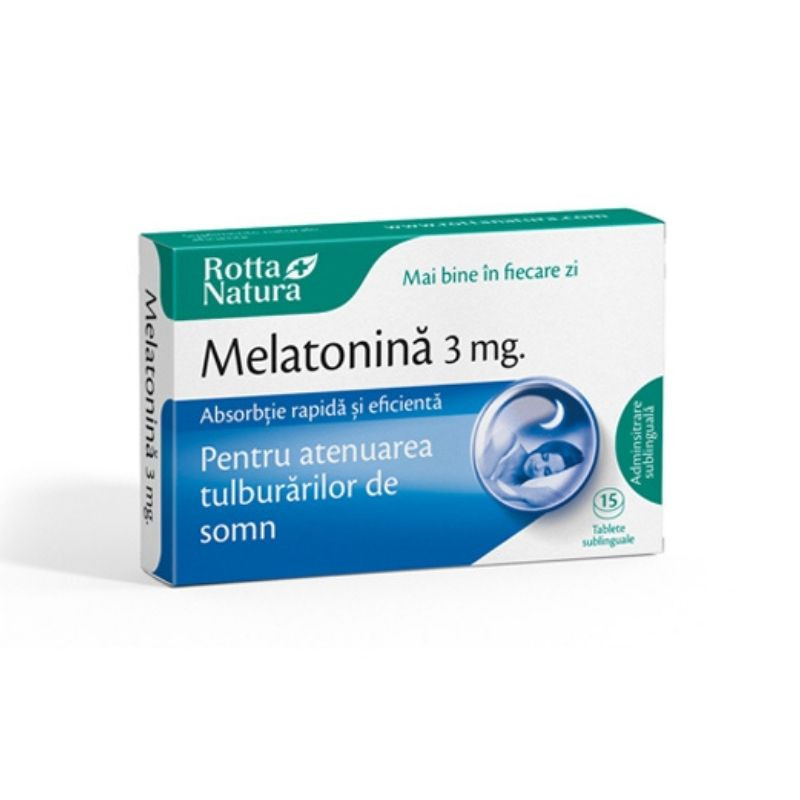 Melatonina 3 mg, Rotta Natura, 30 tablete sublinguale Stres si somn 2023-09-22