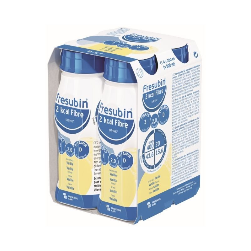 Fresubin 2Kcal fibre Drink vanilie, 4 flacoane EasyBottle, 200 ml 200% imagine teramed.ro