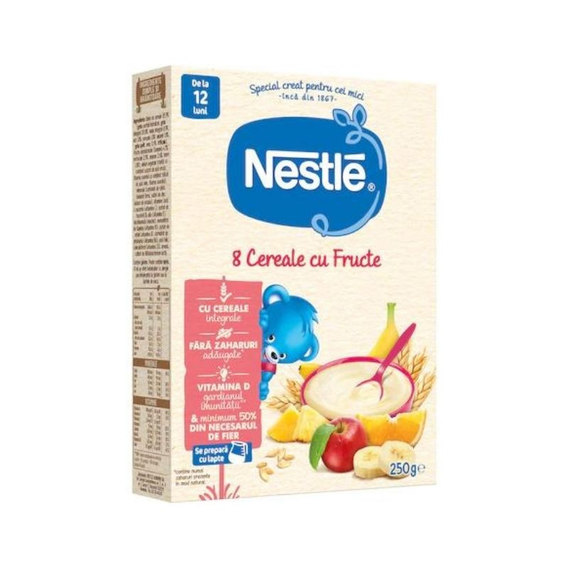 Cereale Nestlé® 8 Cereale cu Fructe, 250g, de la 12 luni 250g imagine teramed.ro