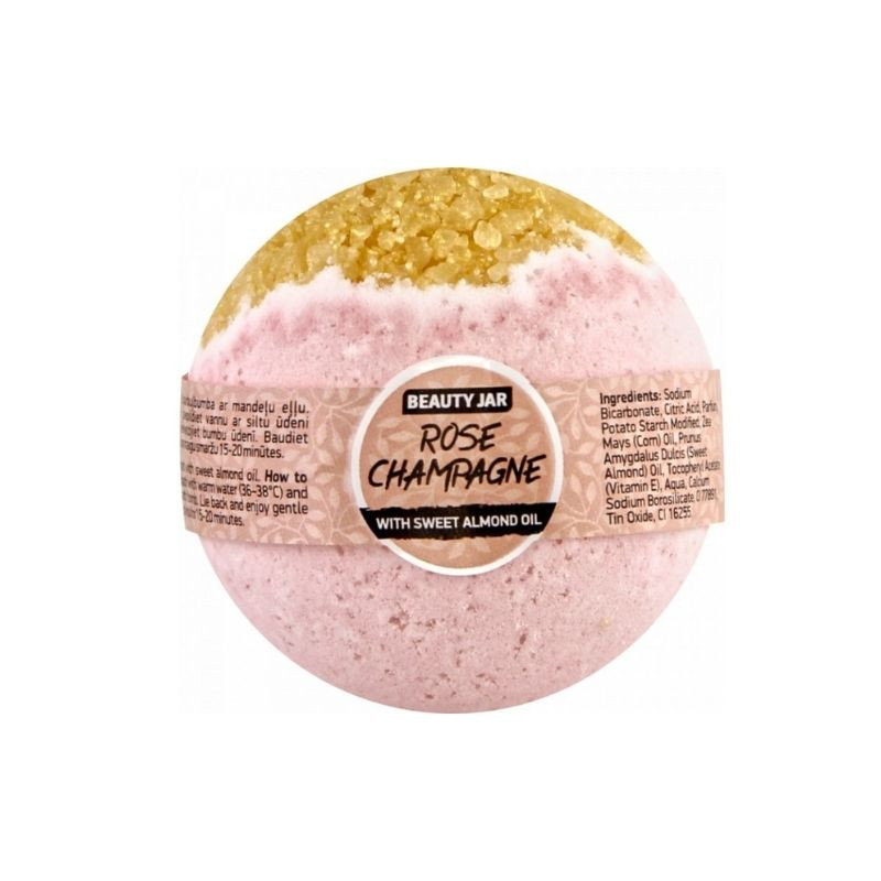 Beauty Jar Bila de baie efervescenta cu sampanie, Rose Champagne,150 g baie imagine noua