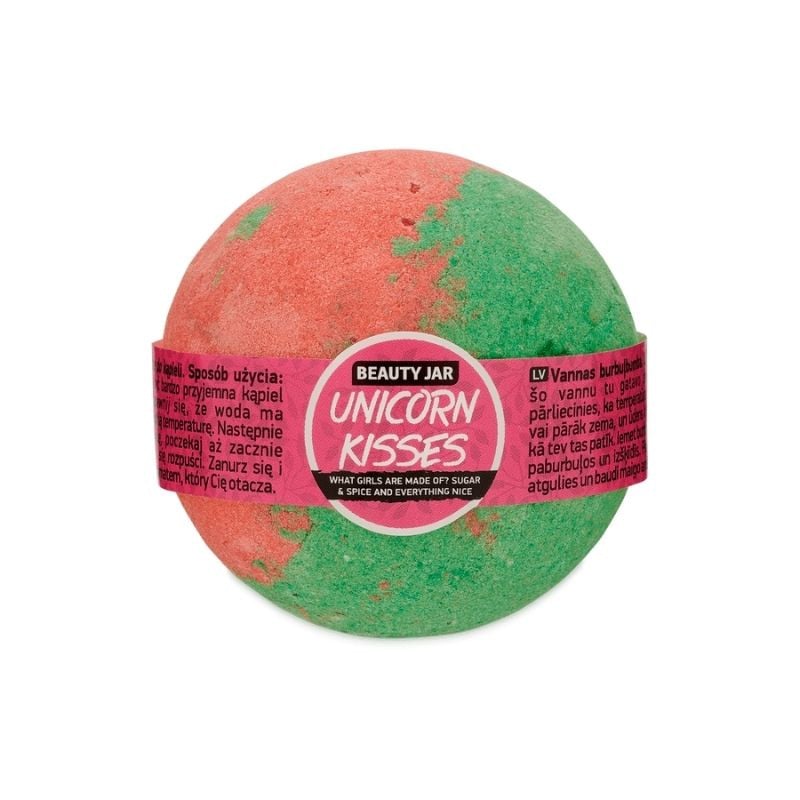 Beauty Jar Bila de baie efervescenta cu vitamina E si capsuni, Unicorn Kisses, 150g 