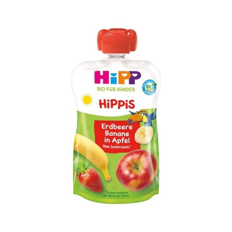 Hipp Piure mar, capsuni, banana, 100g