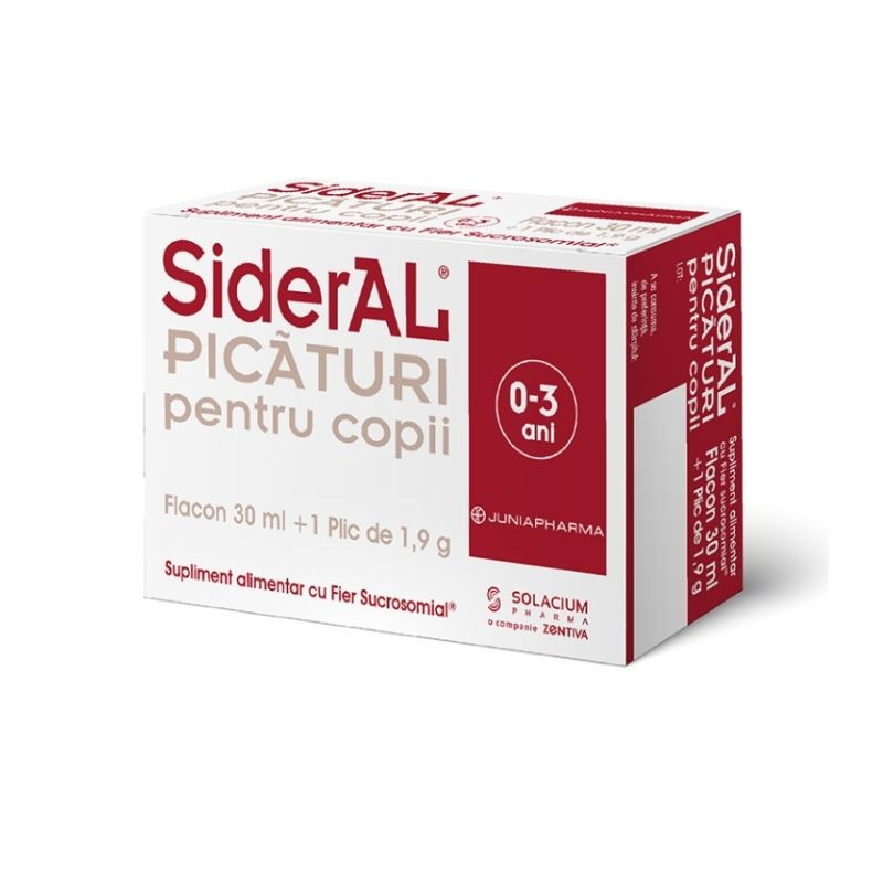 Sideral picaturi pentru copii, flacon 30 ml + plic 1,9 grame