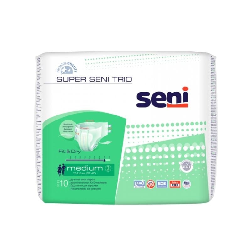 Seni Super Trio Scutece Pentru Incontinenta, Medium, 10 Bucati