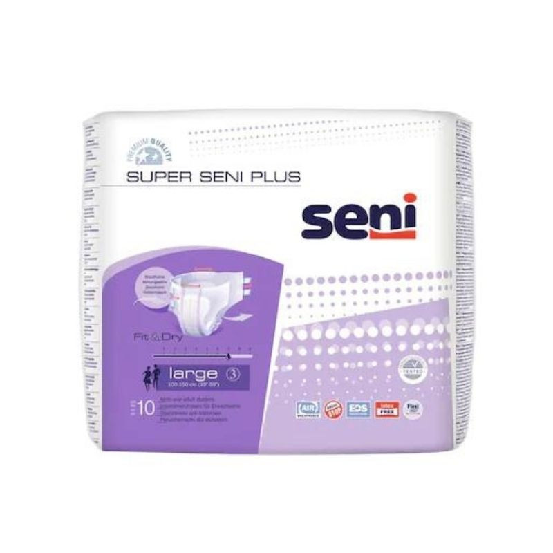 SENI Super Plus Scutece pentru incontinenta, Large, 10 bucati