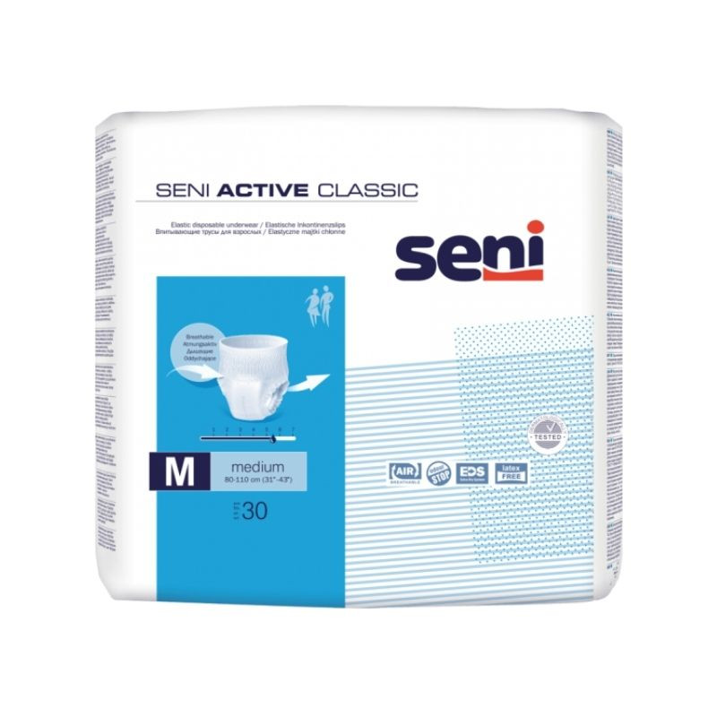 Seni Active Classic Chilot Elastic, Medium, 30 Bucati