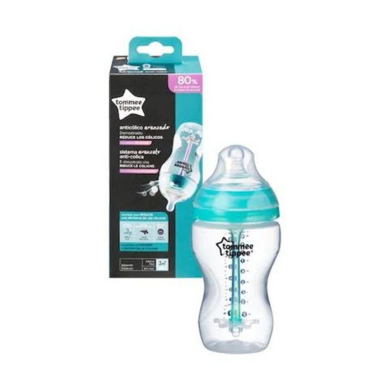 Tommee Tippee Biberon Advanced Anti-Colic, cu sistem de ventilatie, 340ml, 0luni+, 1 bucata +0luni imagine teramed.ro