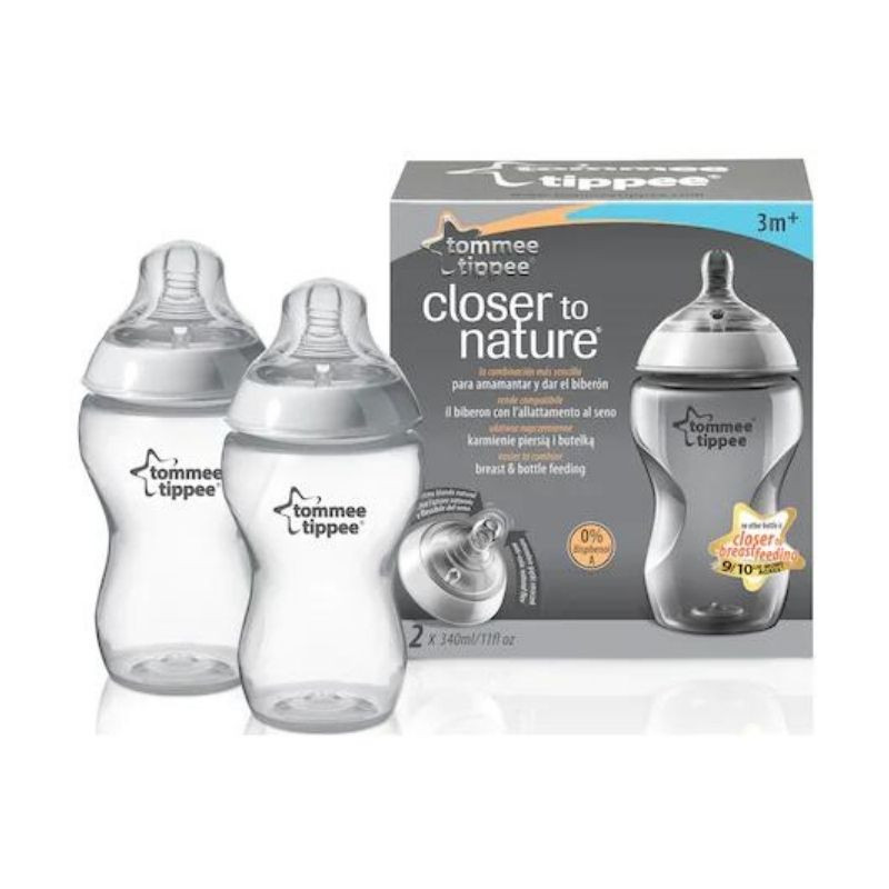 Tommee Tippee Biberon Closer to Nature, 340ml, 0luni+, 2 bucati La Reducere 0luni+