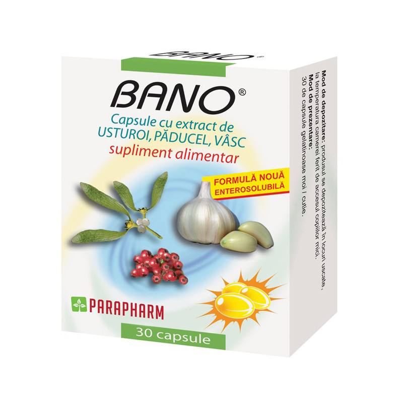 Capsule bano cu usturoi,paducel,vasc x 30cps  TRVIT