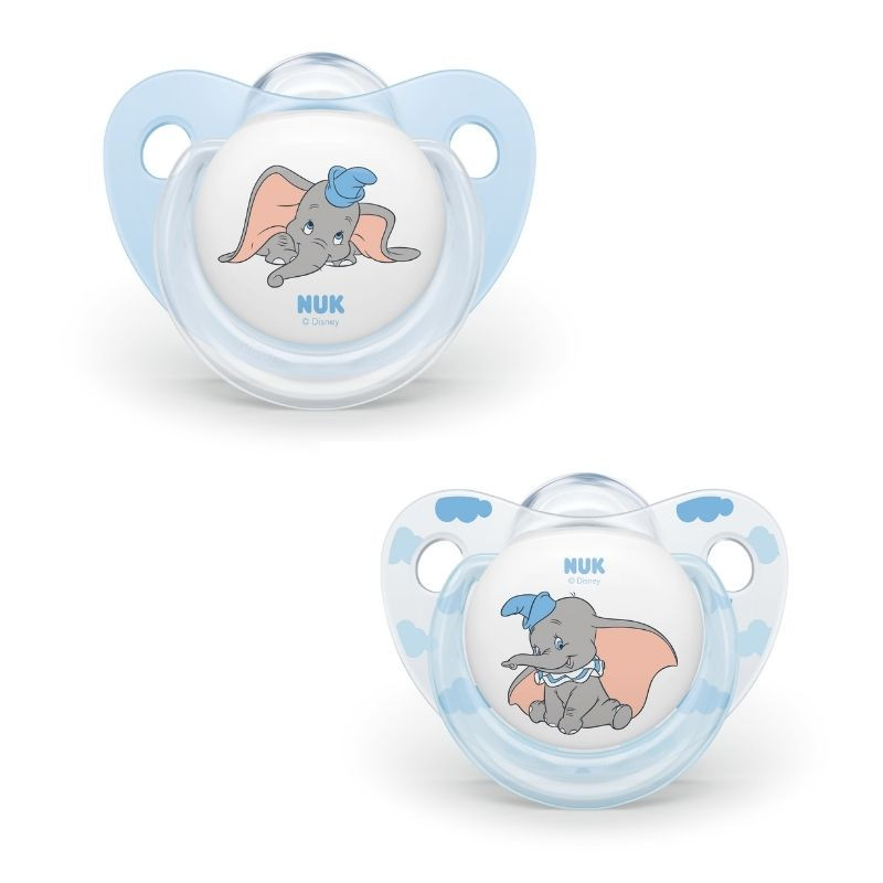 NUK Suzeta Disney Dumbo, silicon, M2, 6-18luni, 2 bucati